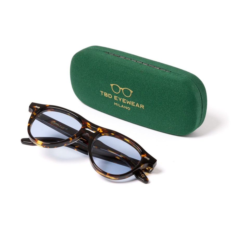 Sunglasses | TBD EYEWEAR Sunglasses "Piquet Havana" With Light Blue Lenses - Handmade