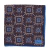 Handkerchiefs | Petronius Wool And Silk Pocket Square "Vintage 58" - Medaillon Large Blue