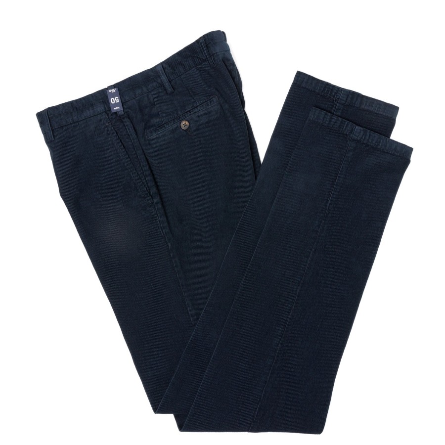 Trousers | Rota Sport Exclusive For Michael Jondral: Dark Blue Fine Corduroy Pants In "Prewa