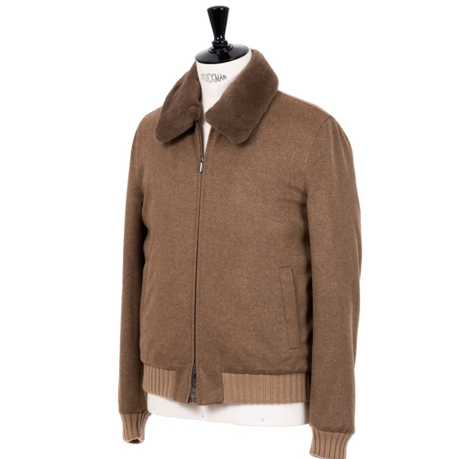 Jackets | Cesare Attolini Down Jacket "Bomber Di Lusso" In Pure Cashmere - Handmade