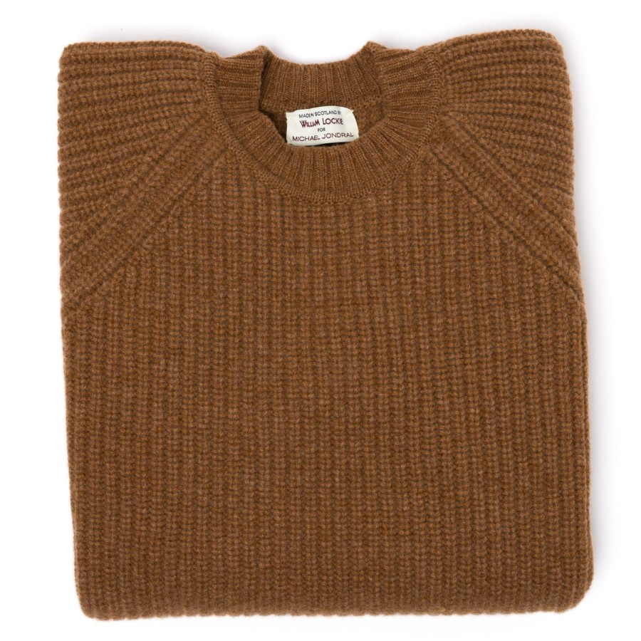 Knitwear | William Lockie Nougat Brown Sweater "Joss Earl" Made Of Pure Lambswool - 8