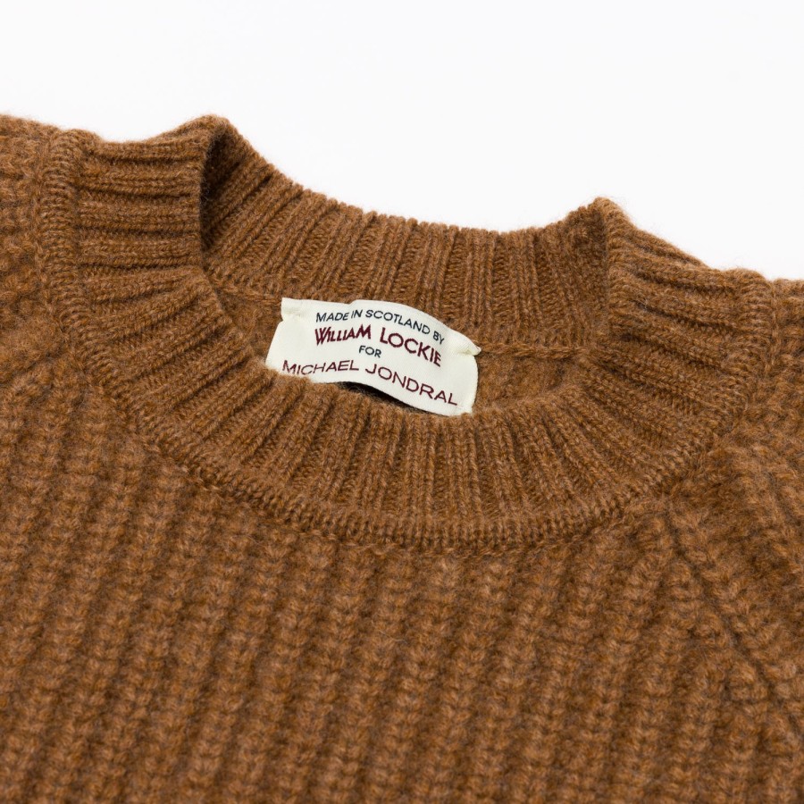 Knitwear | William Lockie Nougat Brown Sweater "Joss Earl" Made Of Pure Lambswool - 8