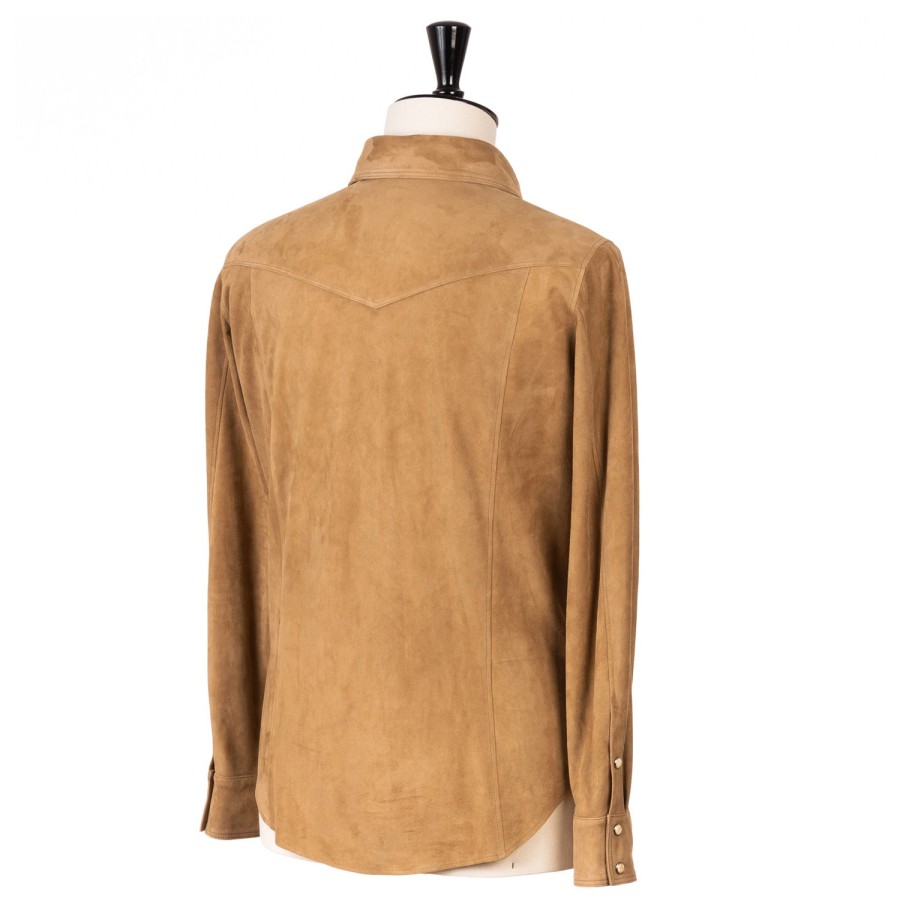 Leather | Rifugio Overshirt "Italo Western" Made Of Finest Goatskin - Handmade