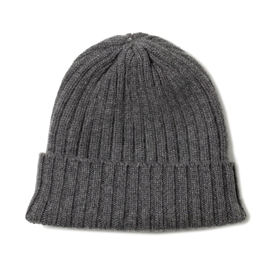 Hats | Fedeli Gray Knitted Cap Made Of Cashmere