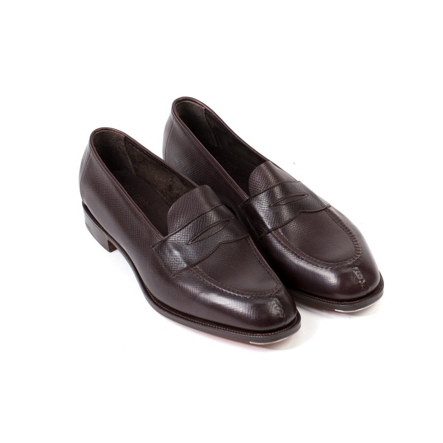 S | Edward Green Limited Edition: Penny Loafer "Unlined Harrow" In French Calf-Suede -