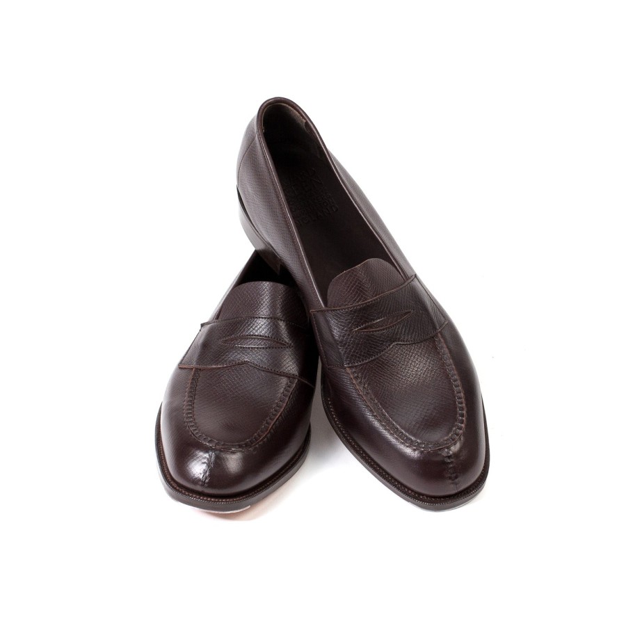 S | Edward Green Limited Edition: Penny Loafer "Unlined Harrow" In French Calf-Suede -