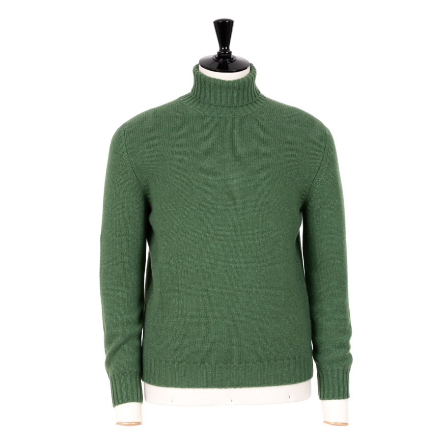 Knitwear | Fedeli Exclusive To Michael Jondral: Green Scottish 4-Ply Cashmere Turtleneck