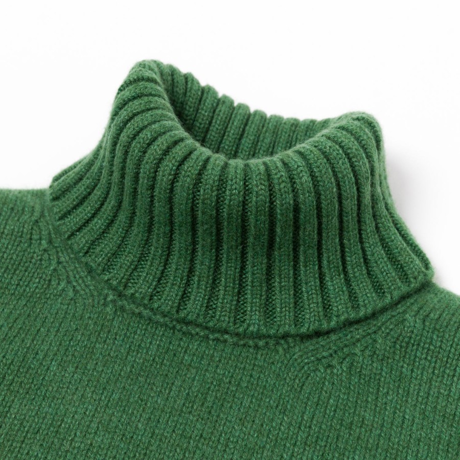 Knitwear | Fedeli Exclusive To Michael Jondral: Green Scottish 4-Ply Cashmere Turtleneck