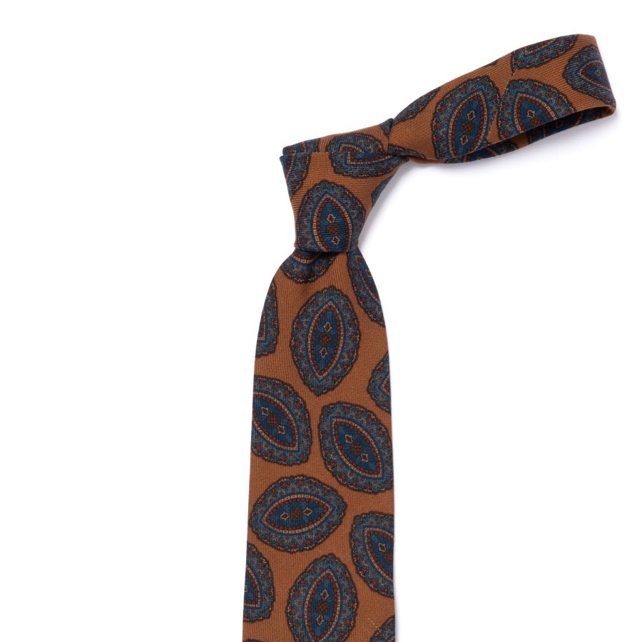 Ties | Cesare Attolini Ca Archivio Storico: Tie "Grandi Medaglioni" In Pure Wool - Handrolled