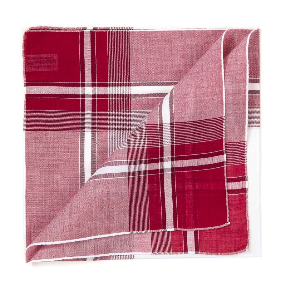 Taschentucher | Simonnot-Godard Wine Red Handkerchief "Positano" Made From Pure Cotton