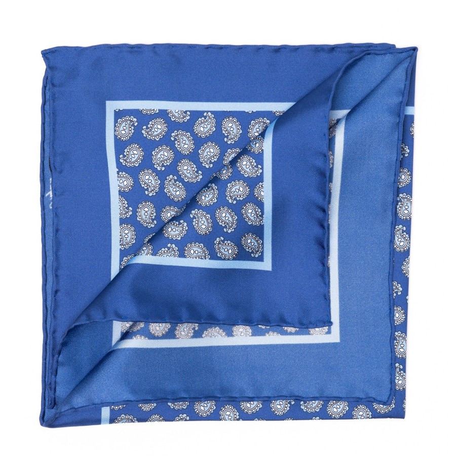 Handkerchiefs | Cesare Attolini Limited Edition: Pure Silk Pocket Square "Paisley Danzante" - Handroll