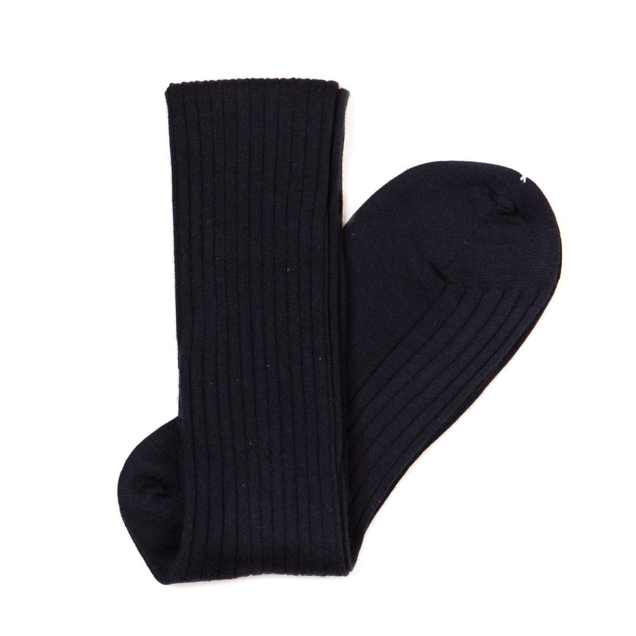 Stockings | Sozzi Knee Sock "Luxury Rib" Made Of Cashmere And Silk