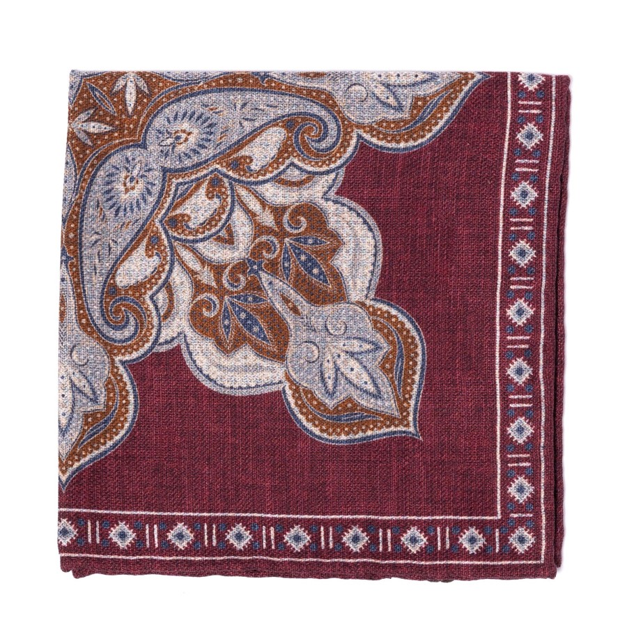 Handkerchiefs | Manifatture Rosi Rosi Collection X Mj: Pocket Square "Paisley Square Double Print" In P