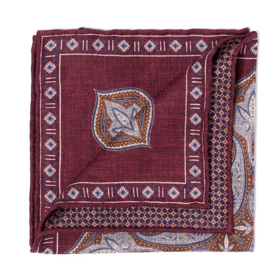 Handkerchiefs | Manifatture Rosi Rosi Collection X Mj: Pocket Square "Paisley Square Double Print" In P