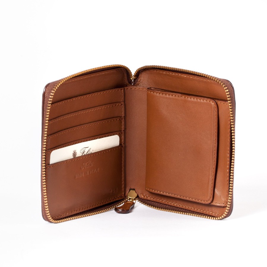 Small Leather Goods | Felisi Cognac-Colored Wallet With Zip