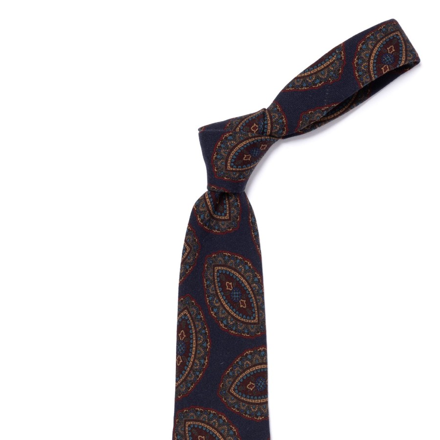 Ties | Cesare Attolini Ca Archivio Storico: Tie "Grandi Medaglioni" In Pure Wool - Handrolled