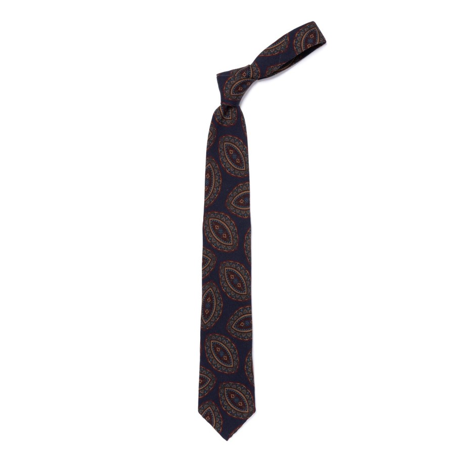 Ties | Cesare Attolini Ca Archivio Storico: Tie "Grandi Medaglioni" In Pure Wool - Handrolled