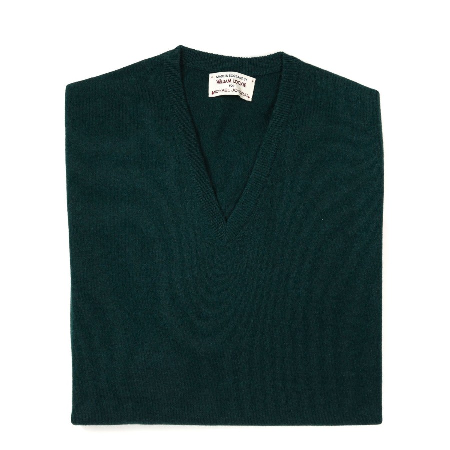 Knitwear | William Lockie Jumper "Oxton Vee" Made From Fine Scottish 1 Ply Cashmere