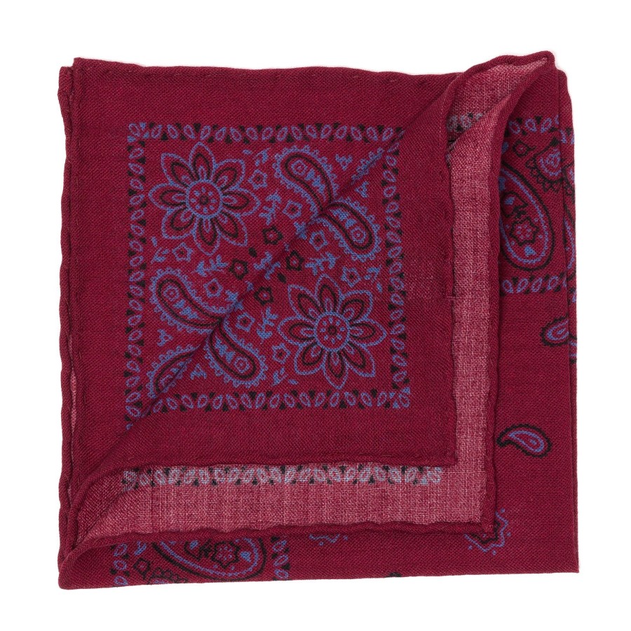 Handkerchiefs | Cesare Attolini Pure Wool Pocket Square "Reni E Paisley