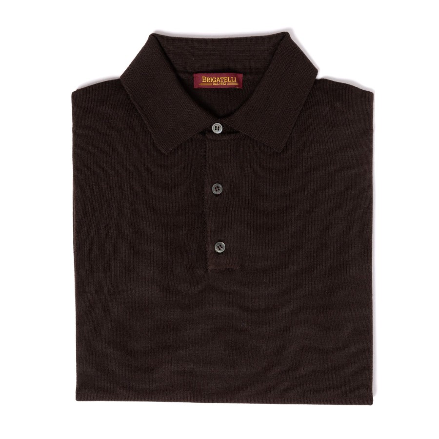 Knitwear | Brigatelli dal 1922 Brigatelli Dal 1922 Per Michael Jondral: Knitted Polo In The Finest Me