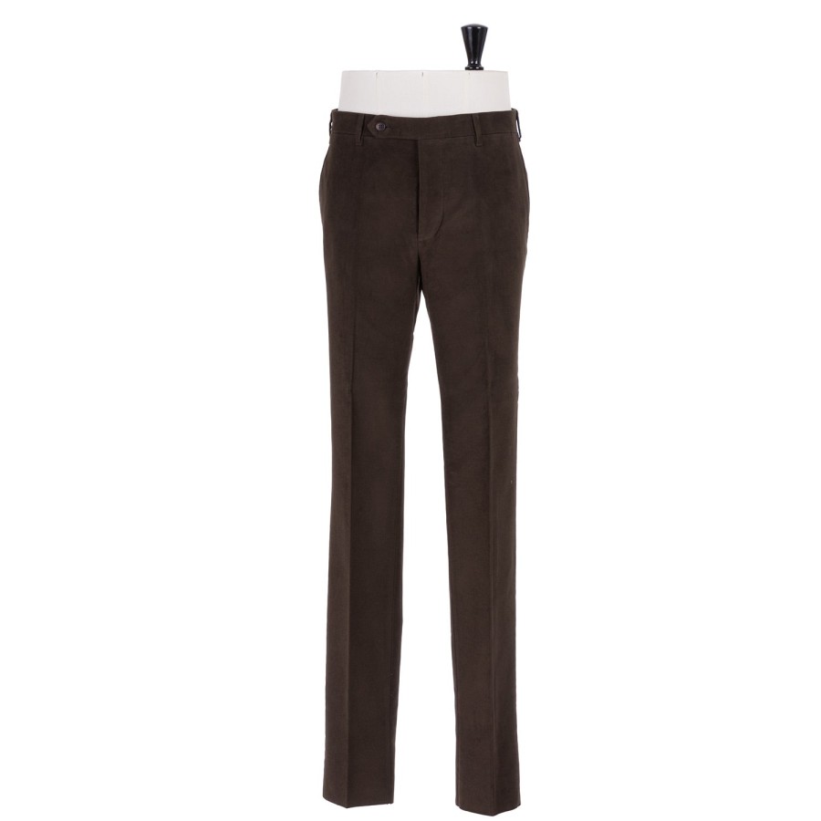 Trousers | Rota Sartorial Exclusive To Michael Jondral: Dark Brown Trousers In English Cotton Mo