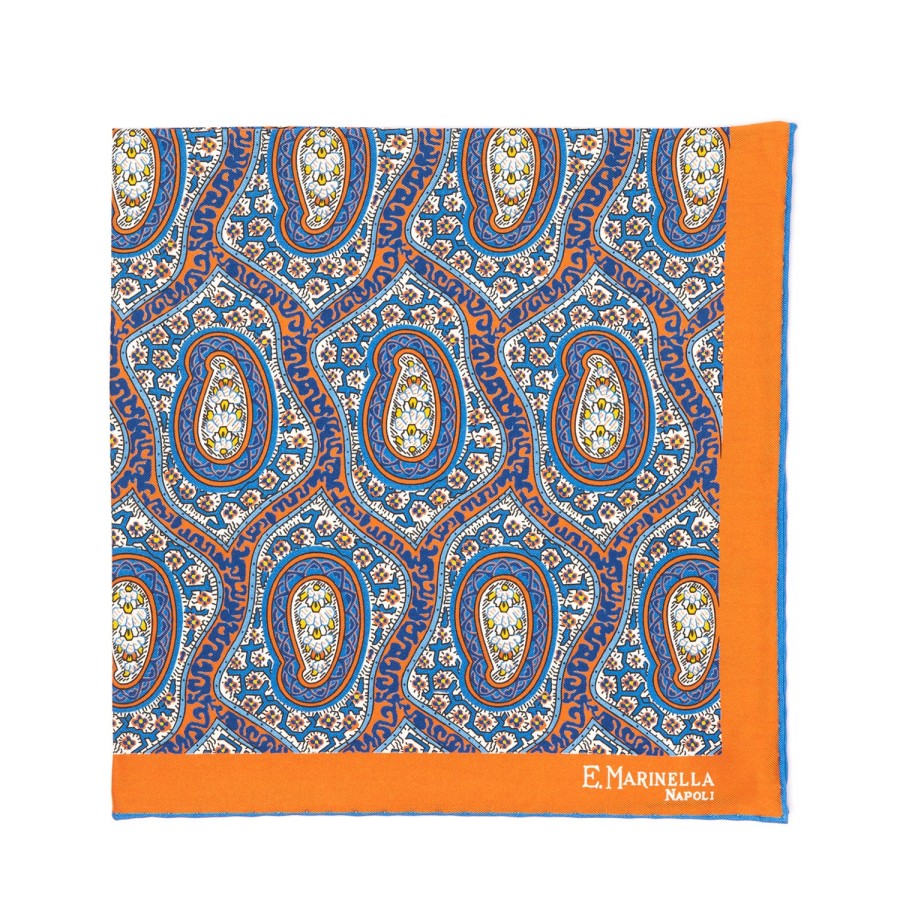 Handkerchiefs | E. Marinella Patterned Pochette In Pure English Silk - Handrolled