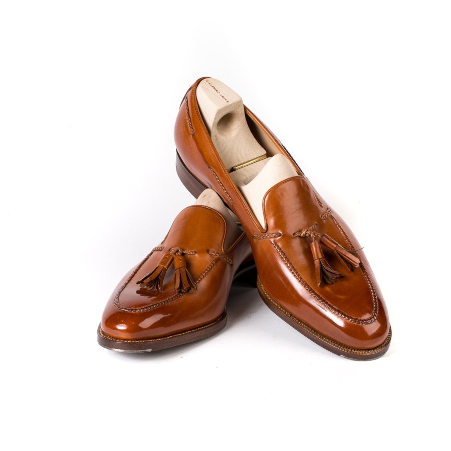 Mto | Saint Crispin's Tassel Loafer Made Of Cognac-Colored Calfskin - Purely Handcrafted