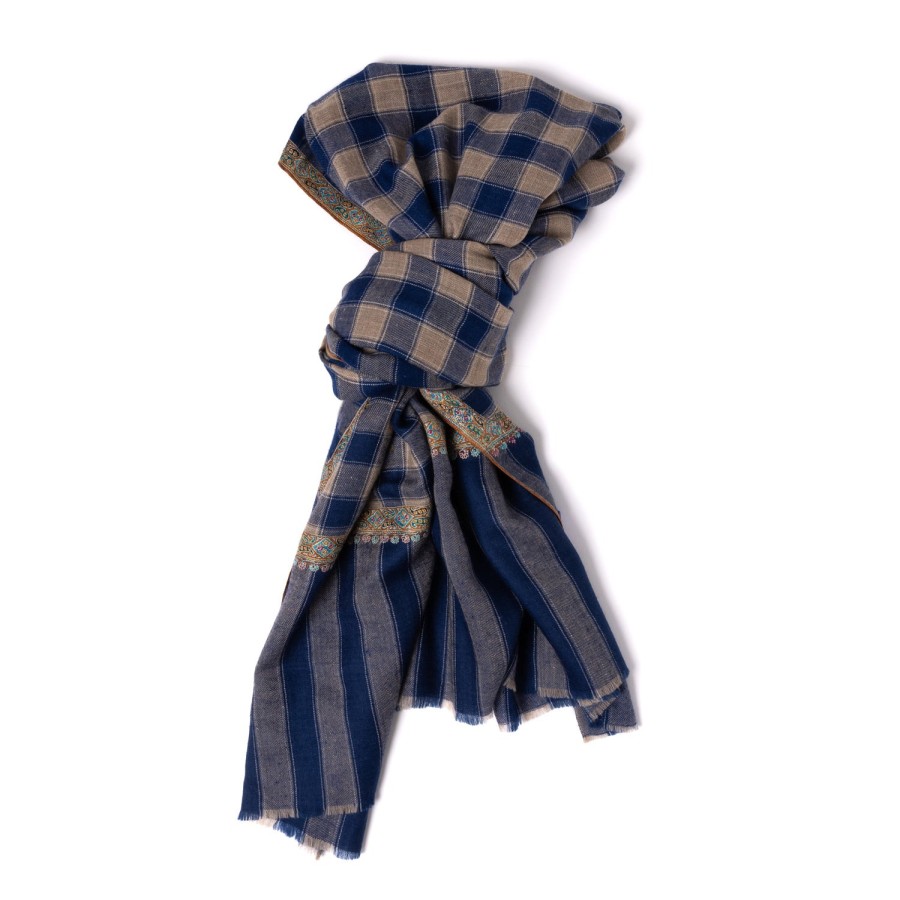 Scarfs | Yaser Shaw Scarf "Ayodhya" Made Of Finest Hand Embroidered Pashmina Cashmere - Pu