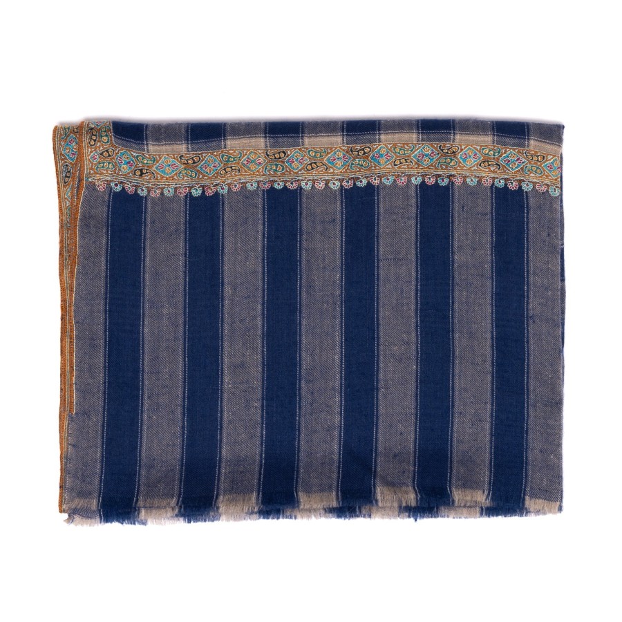 Scarfs | Yaser Shaw Scarf "Ayodhya" Made Of Finest Hand Embroidered Pashmina Cashmere - Pu