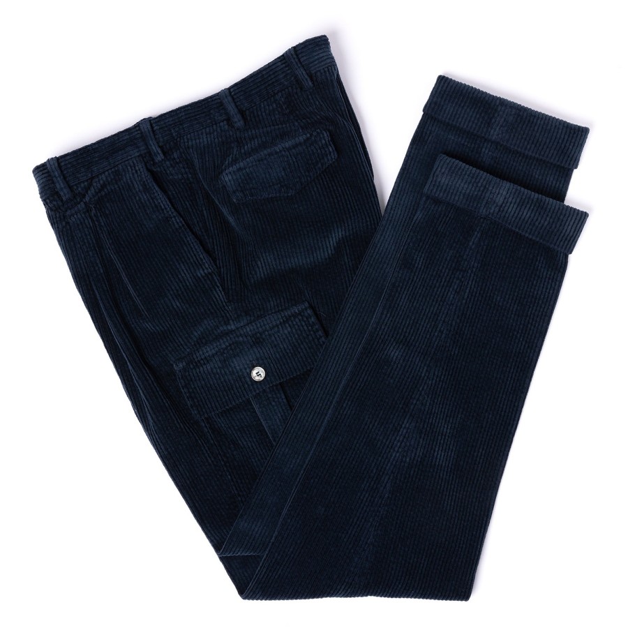 Trousers | I Capresi I Capresi X Mj: Cargo Pant "Vesuvio" In Washed Cotton Corduroy