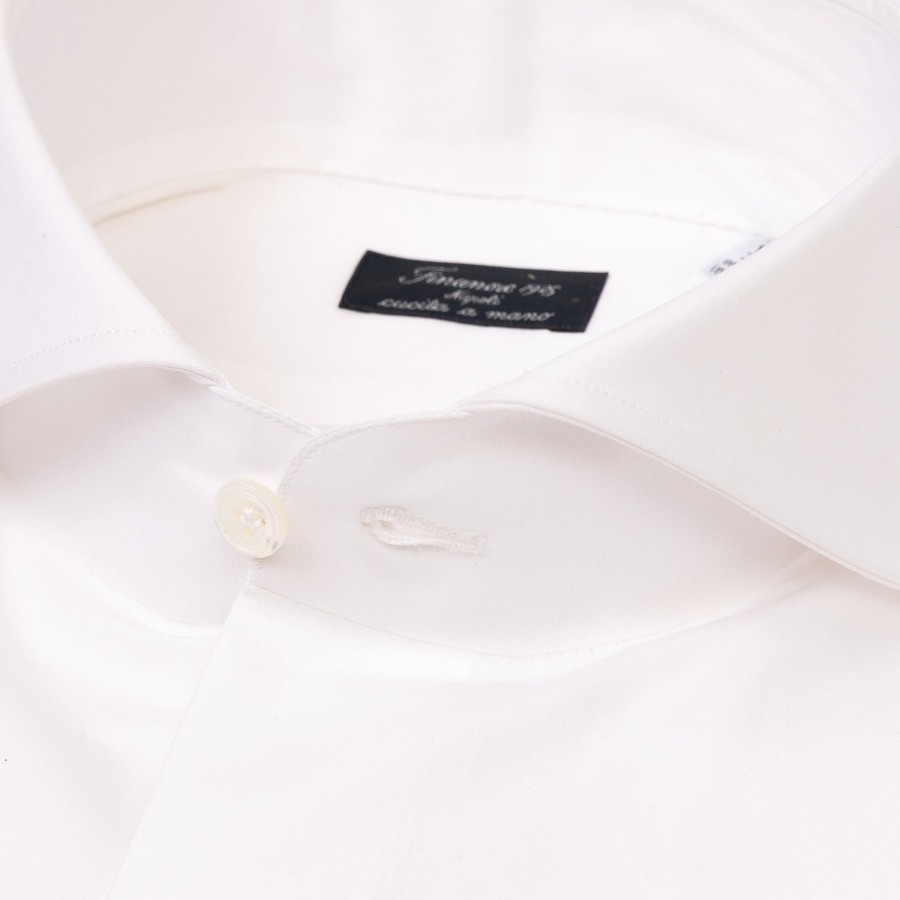 Shirts | Finamore 1925 White Shirt "Pop Extreme" Made Of Pure Cotton From Alumo - Collo Sergi