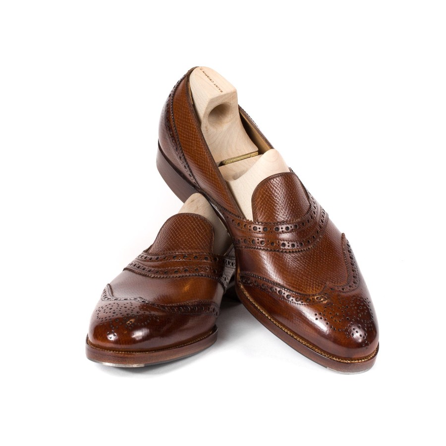 Mto | Saint Crispin's Loafer "Scotsman" Made Of Medium Brown Calfskin "Russian Calf" - Purel