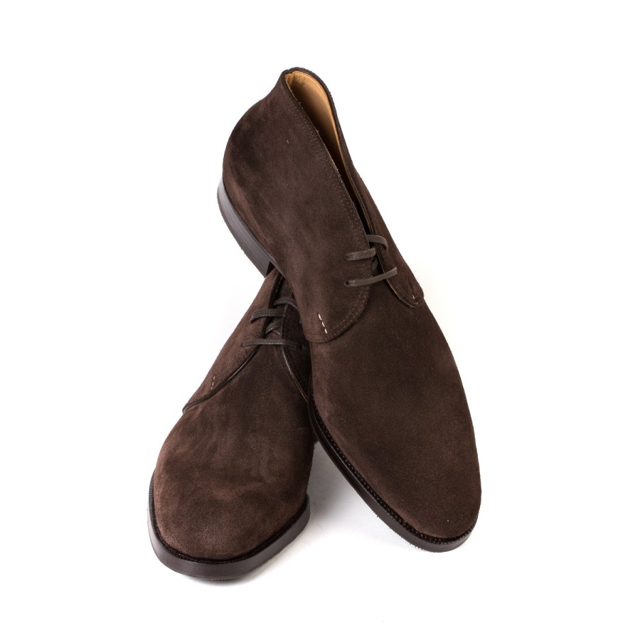 Mto | Saint Crispin's Boot "Dress Chukka" Made Of Dark Brown Suede Leather