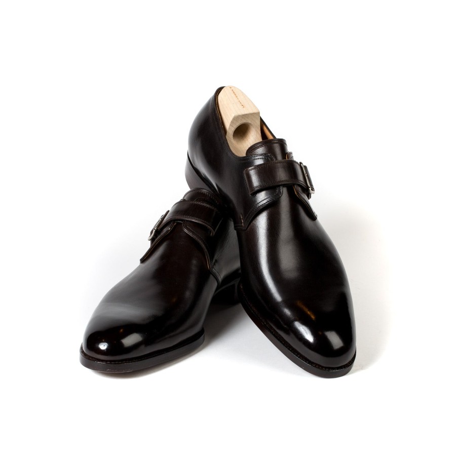 Mto | Saint Crispin's Monk "Iconic" Made Of Dark Brown Hand-Colored Calf Leather - Purely Handcrafted