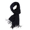 Scarfs | Fox Brothers Fox Brothers X Mj: Dark Blue Scarf "Fox Pin-Stripe" Made Of Cashmere A