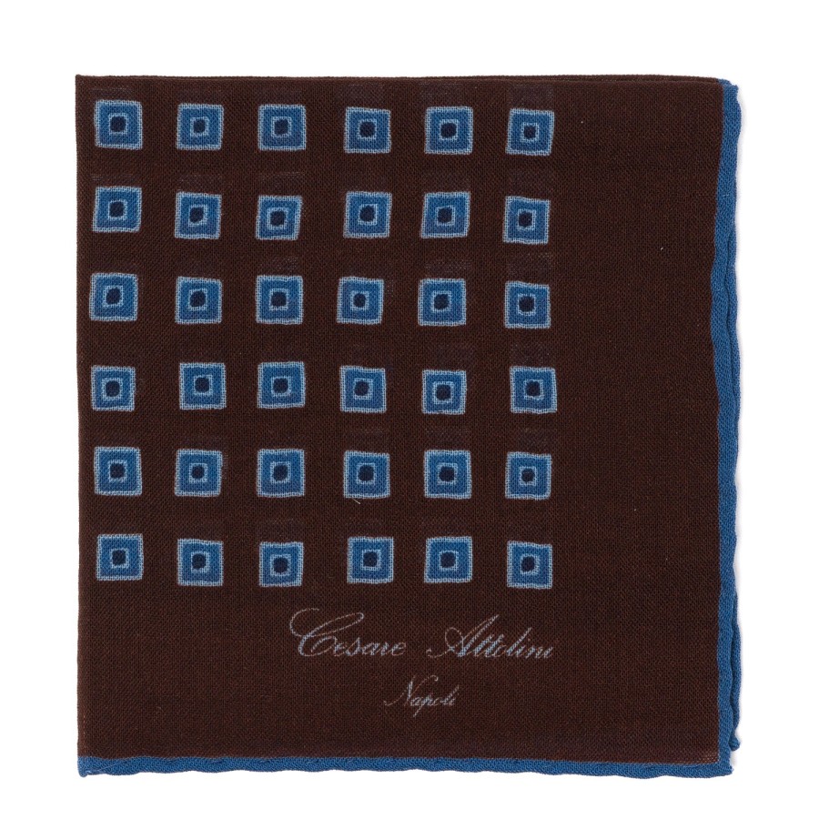 Handkerchiefs | Cesare Attolini Pure Wool Pocket Square "Medaglioni Incornicato