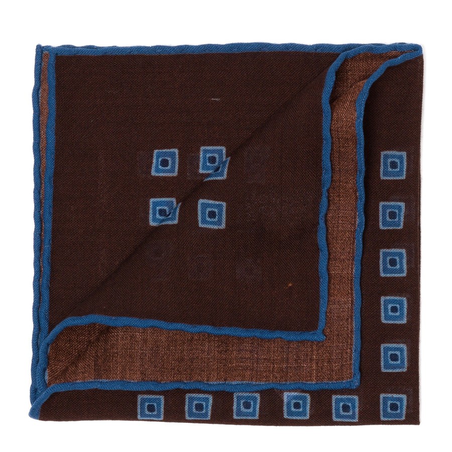 Handkerchiefs | Cesare Attolini Pure Wool Pocket Square "Medaglioni Incornicato