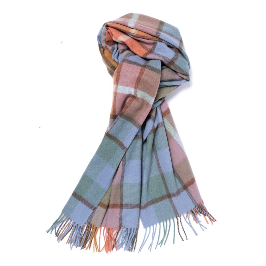 Scarfs | Joshua Ellis Joshua Ellis X Mj: Pure Scottish Cashmere Ripple Check Stole Scarf