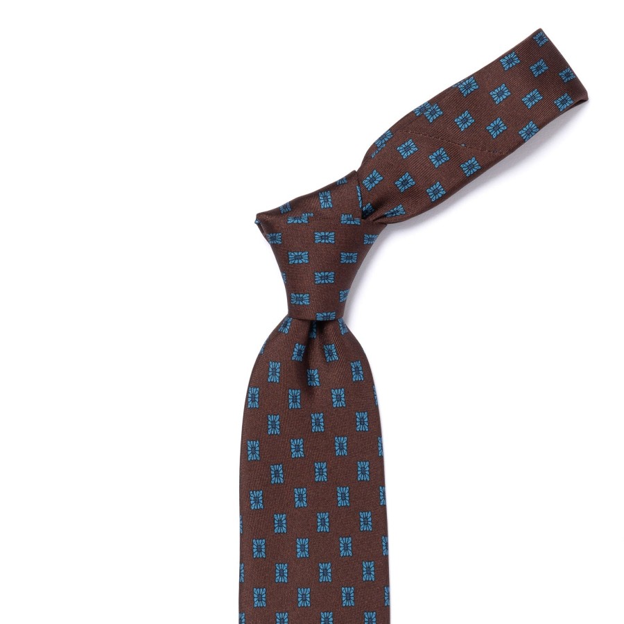 Ties | Cesare Attolini Ca Archivio Storico: Tie "Medaglione Quadretto" In Pure Silk - Handrol