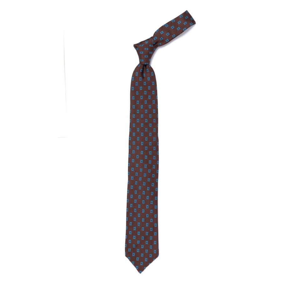 Ties | Cesare Attolini Ca Archivio Storico: Tie "Medaglione Quadretto" In Pure Silk - Handrol