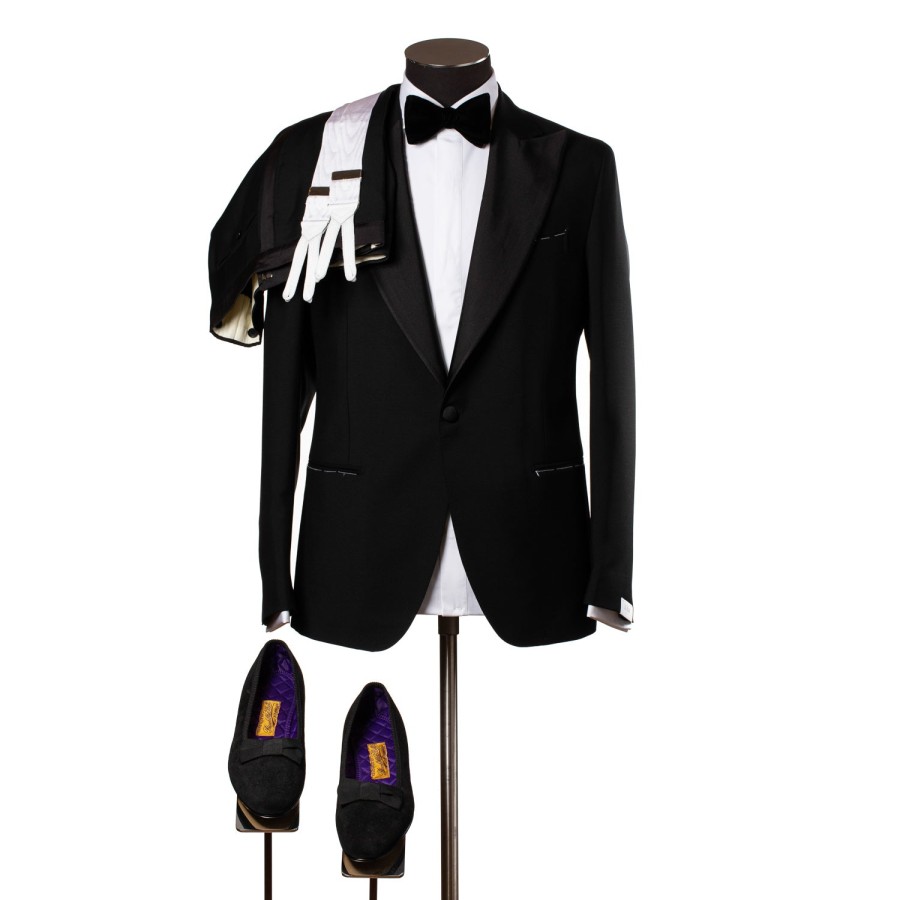 Suit & Jacket | De Petrillo English Wool Blend Tuxedo "Mixed Barathea" - Handmade