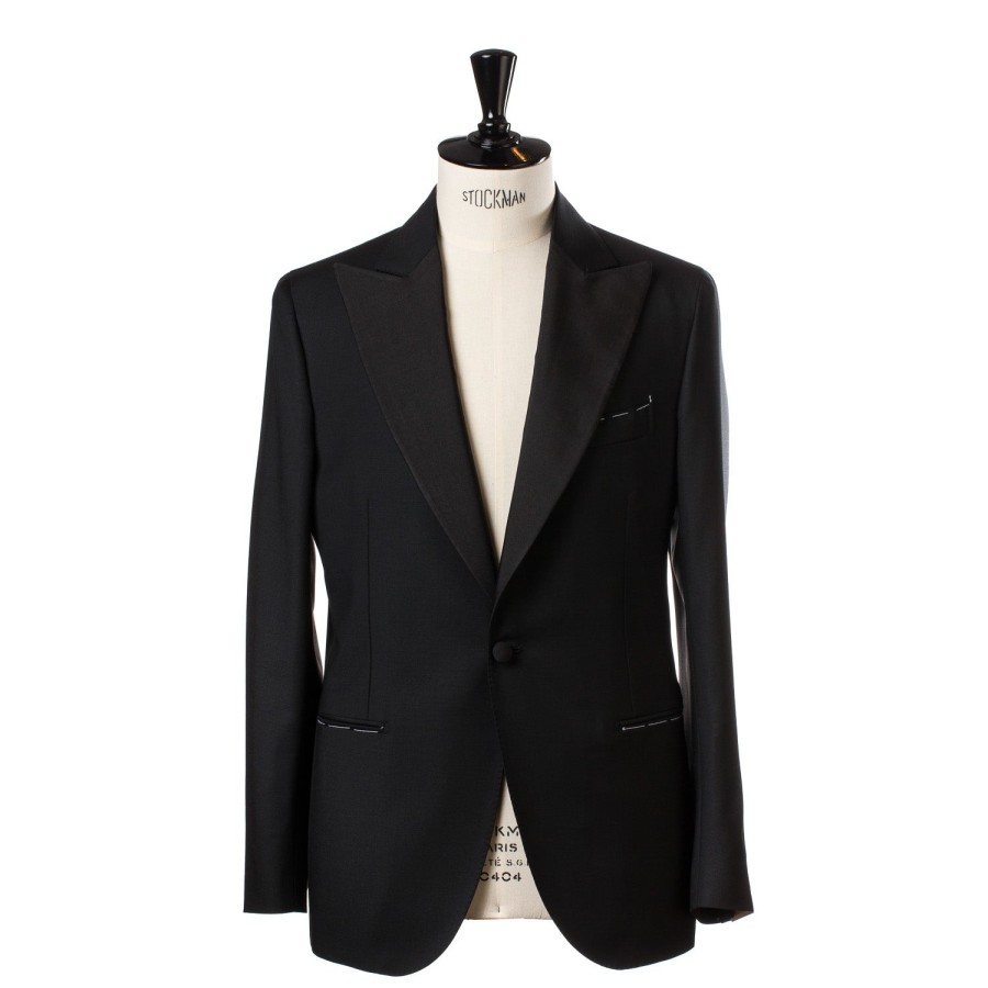 Suit & Jacket | De Petrillo English Wool Blend Tuxedo "Mixed Barathea" - Handmade