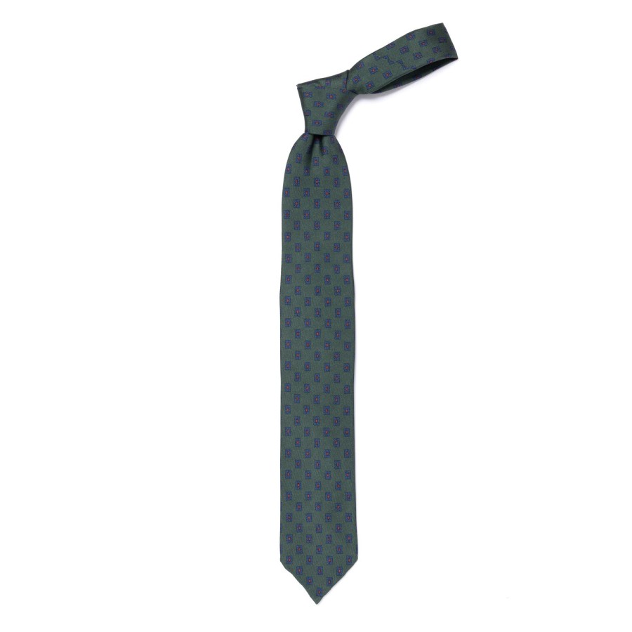 Ties | Cesare Attolini Ca Archivio Storico: Tie "Medaglione Quadretto" In Pure Silk - Handrol