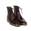 Mto | Saint Crispin's Boots "Norvegese Boot" In Dark Brown Calfskin And Water Buffalo - Pure