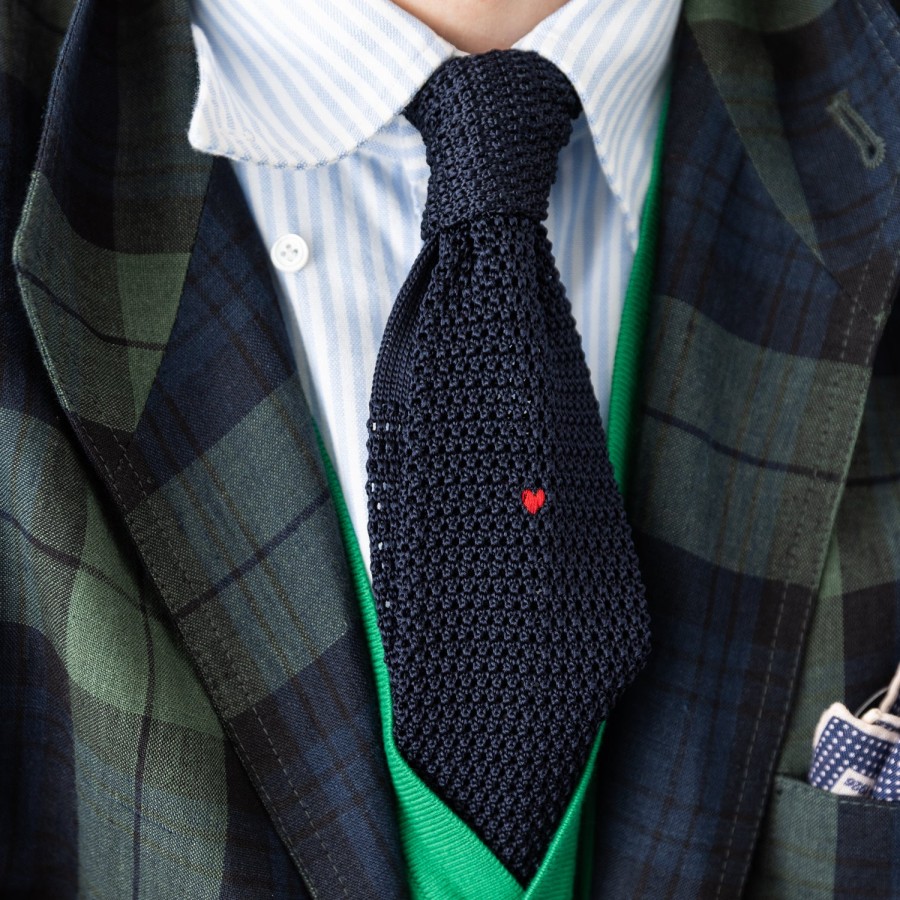 Ties | Petronius Exclusively For Michael Jondral: Petronius Knit Tie "Cuore" Made Of Pu