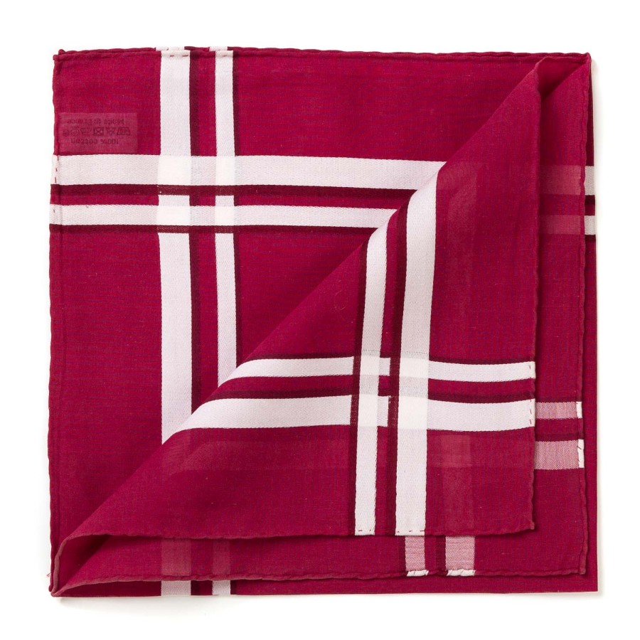 Taschentucher | Simonnot-Godard Burgundy Handkerchief "Picasso" Made Of Pure Cotton