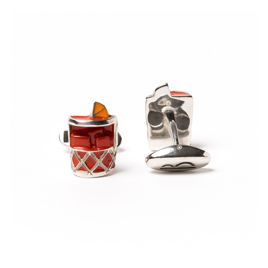 Cufflinks & Jewelry | Barbarulo Napoli Sterling Silver Cufflink "Negroni" - Pure Handwork