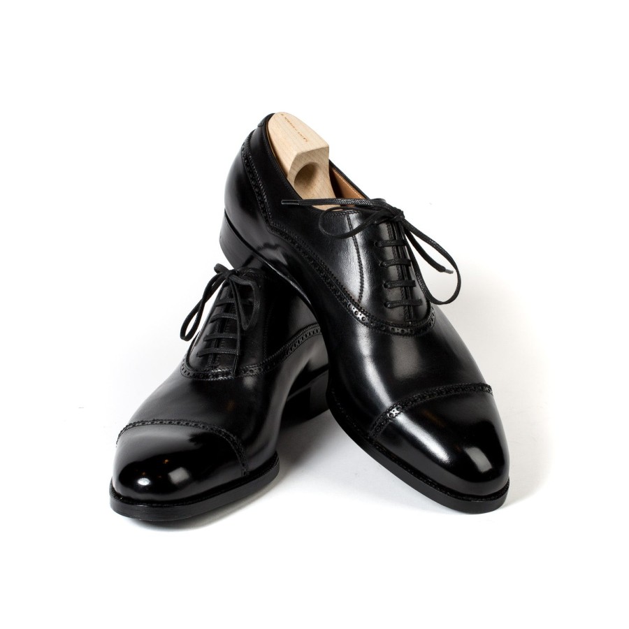 Mto | Saint Crispin's Oxford "Pedder" Made Of Black Calfskin - Purely Handcrafted