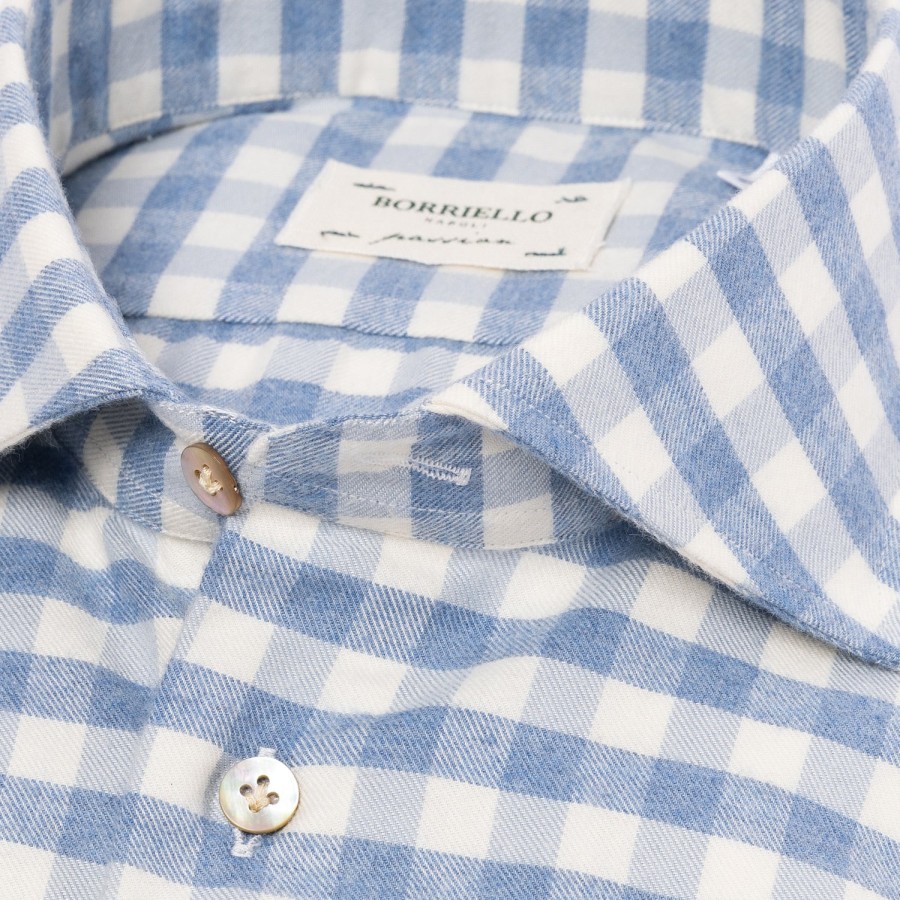 Casual Shirts | Borriello Sports Shirt "Cash-Vichy" In Fine Luxury Flannel - Linea Passion