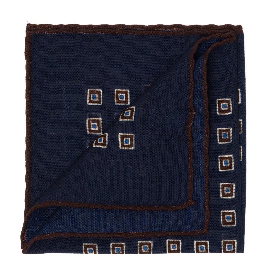 Handkerchiefs | Cesare Attolini Pure Wool Pocket Square "Medaglioni Incornicato